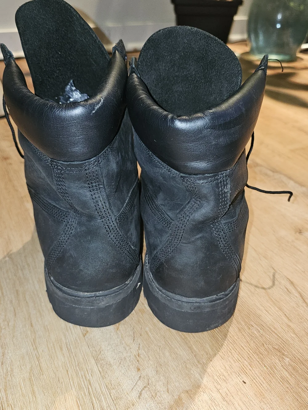 Timberland Men's Black Lace-Up Leather Work Boots - Picture 4 of 6